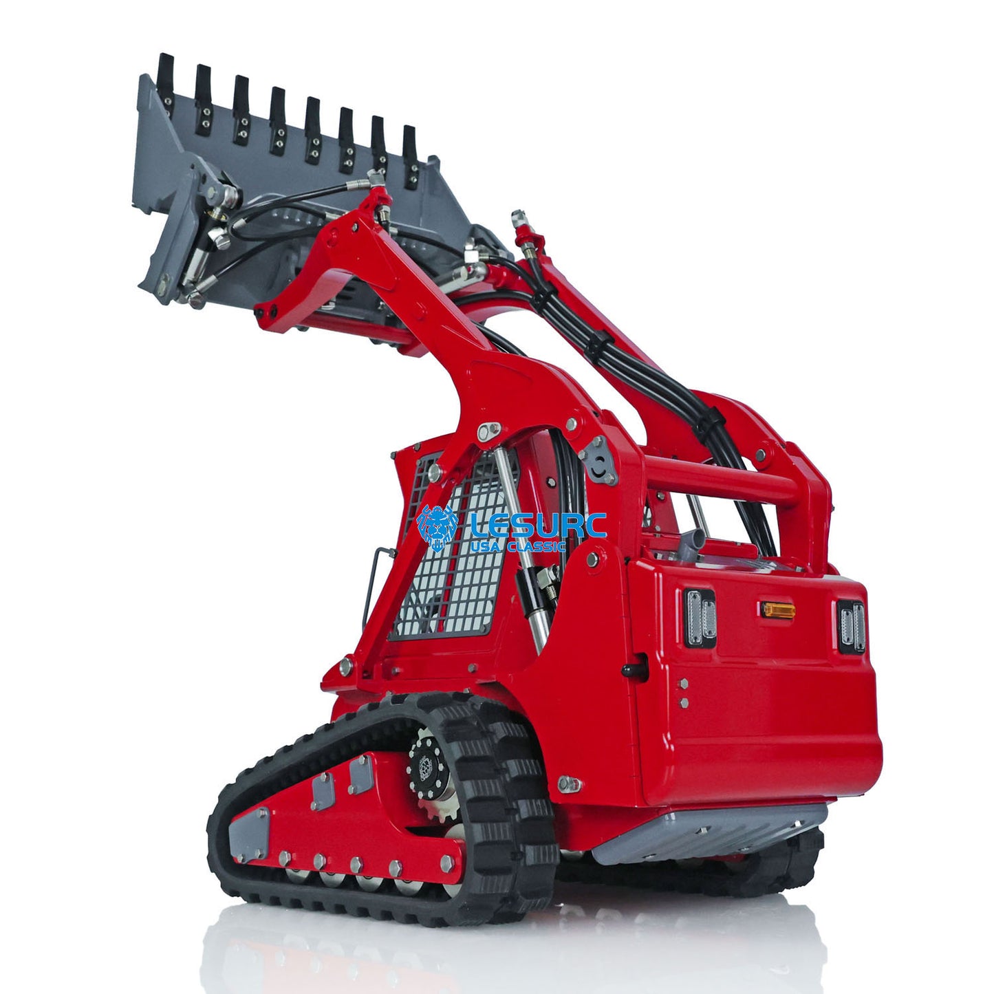 LESU AoueLT5 1/14 Stainless Steel Hydraulic RC Skid-Steer Loader B0008 with Light Sound System for Construction Vehicle Model Enthusiast