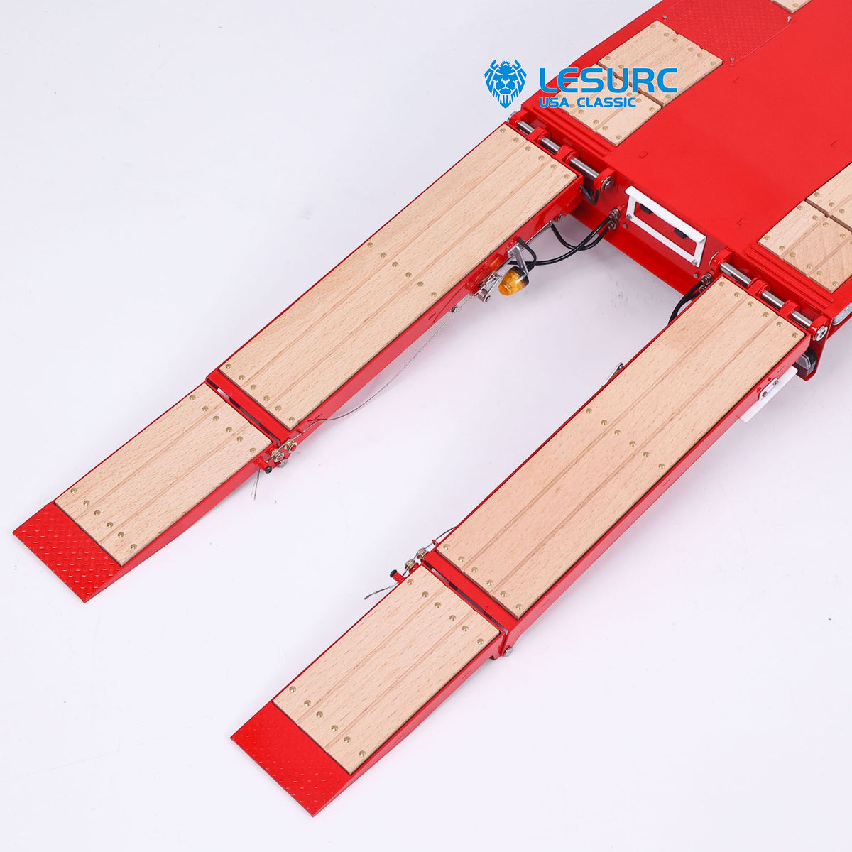 IN Stock LESU A0055 1/14 Metal 5 Axles Steering Semi Trailer Hydraulic Lifting Tailboard Electric Support Legs for DIY RC Tractor Truck Model