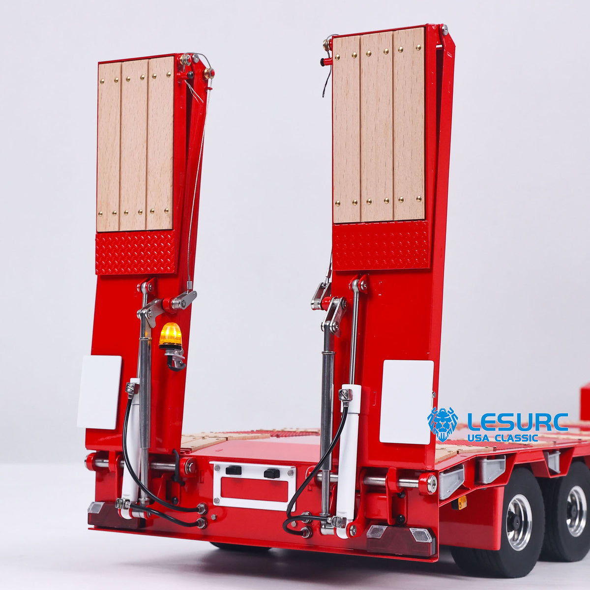 IN Stock LESU A0055 1/14 Metal 5 Axles Steering Semi Trailer Hydraulic Lifting Tailboard Electric Support Legs for DIY RC Tractor Truck Model