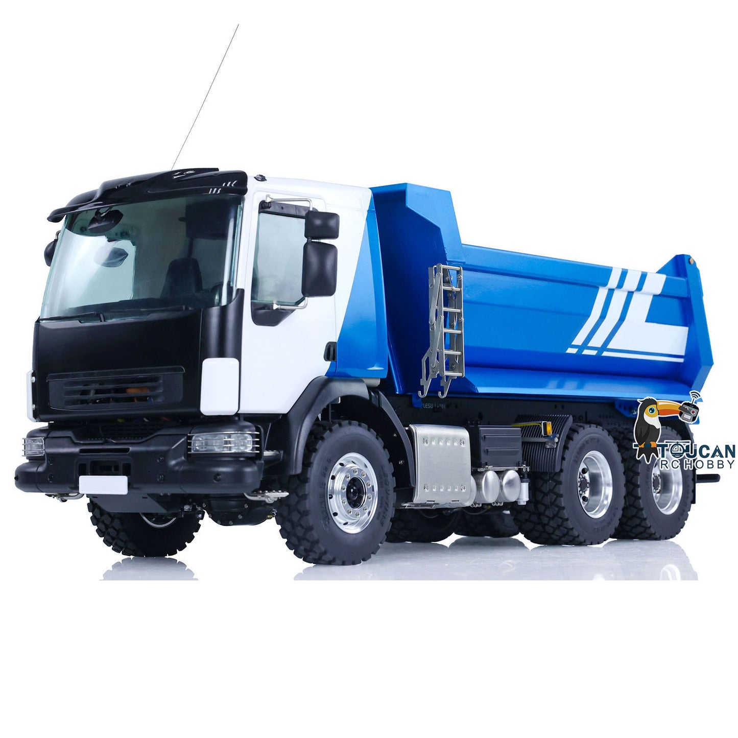LESU 1/14 6*6 Z0032 Metal Hydraulic RC 3 Axles Dumper Truck With Front Multi Stage Cylinder U bucket I6S Radio System Model