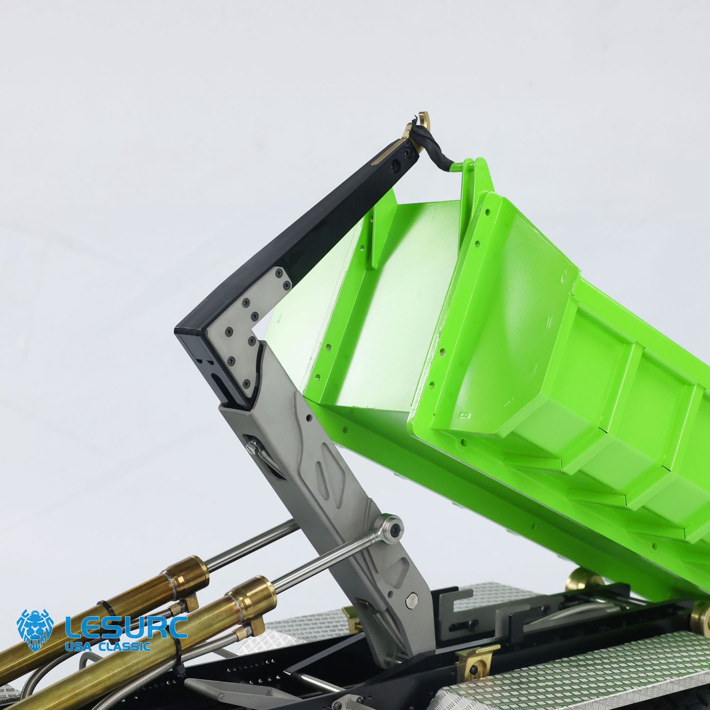LESU 1/14 8x8 Metal Hydraulic RC Roll On Off Dump Truck 2 Speed Transmission FlySky I6S Radio Controller Sound Light System