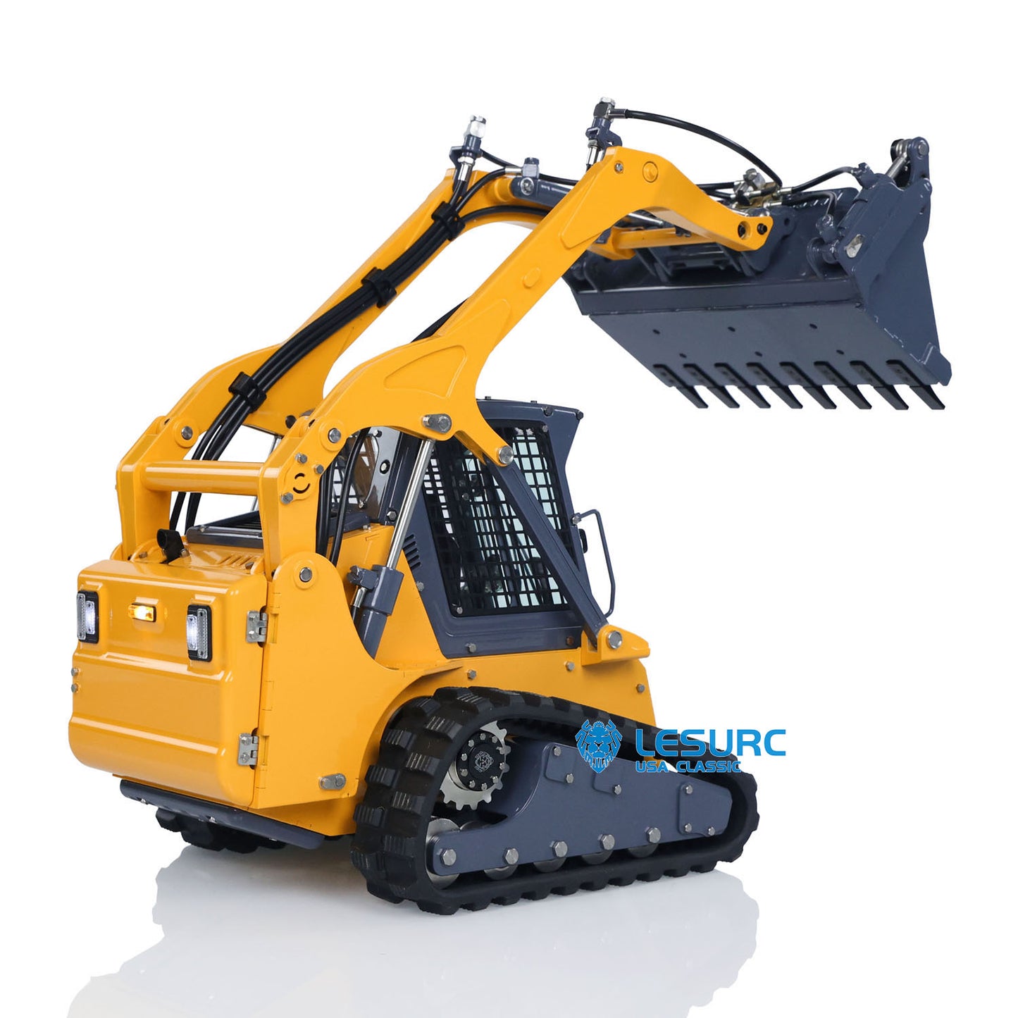 LESU AoueLT5 1/14 Stainless Steel Hydraulic RC Skid-Steer Loader B0008 with Light Sound System for Construction Vehicle Model Enthusiast
