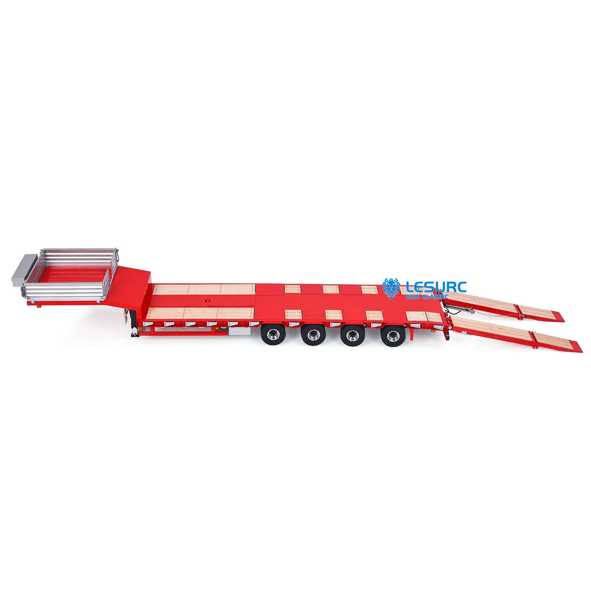 IN Stock LESU A0054 1/14 Metal Trailer Hydraulic Lifting Tailboard 4 Axles Steering Available Electric Support Legs for DIY RC Tractor Truck
