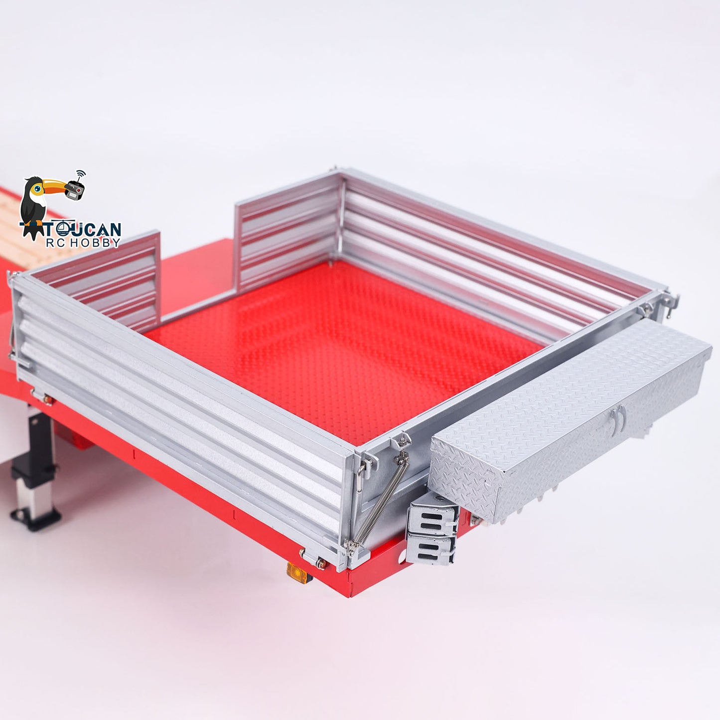 LESU 1/14 Metal Trailer Hydraulic Lifting Tailboard 4 Axles Steering Available Electric Support Legs for DIY RC Tractor Truck