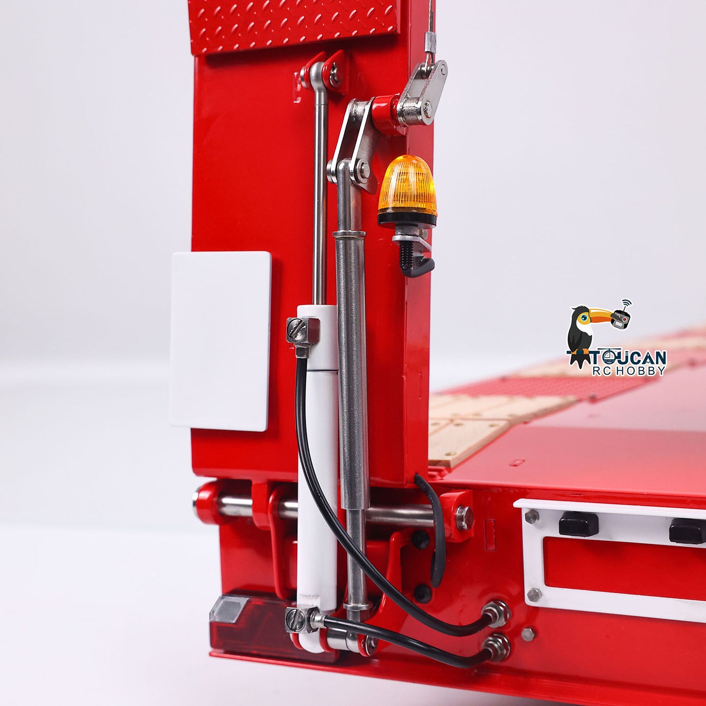 LESU 1/14 Metal Trailer Hydraulic Lifting Tailboard 4 Axles Steering Available Electric Support Legs for DIY RC Tractor Truck