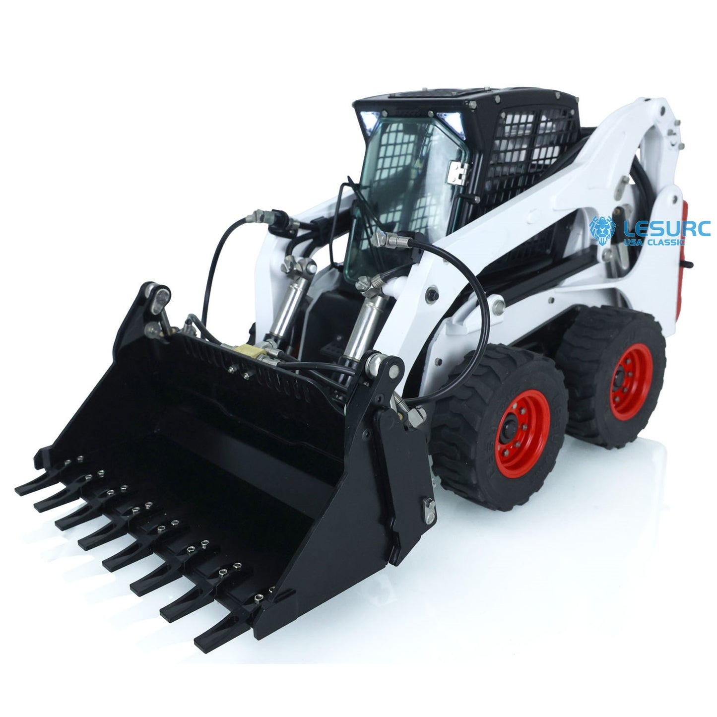 US STOCK LESU 1/14 Hydraulic RC Loader Wheeled Skid-Steer Aoue LT5H I6S Radio Control Painted Assembled Ready To Go Cars Teshulianjie