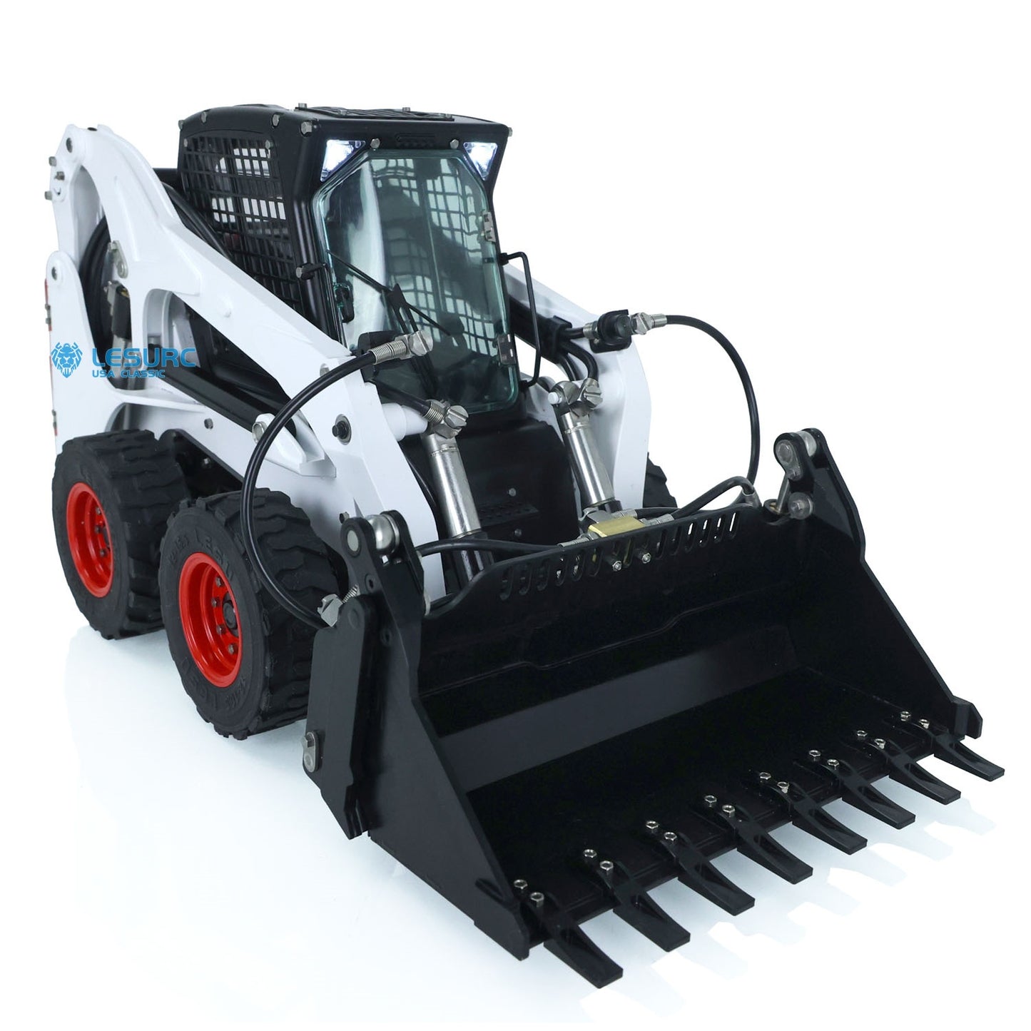 US STOCK LESU 1/14 Hydraulic RC Loader Wheeled Skid-Steer Aoue LT5H I6S Radio Control Painted Assembled Ready To Go Cars Teshulianjie