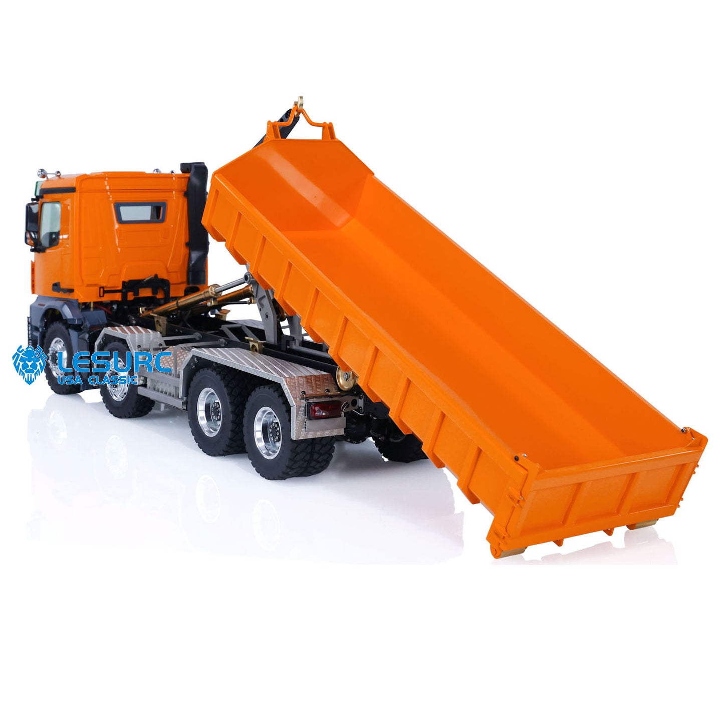 LESU K3363 Cabin 1/14 Stainless Steel 8x8 RC Hydraulic Dump Truck with 2Speed Transmission Sound Light System for Construction Vehicle Enthusiast