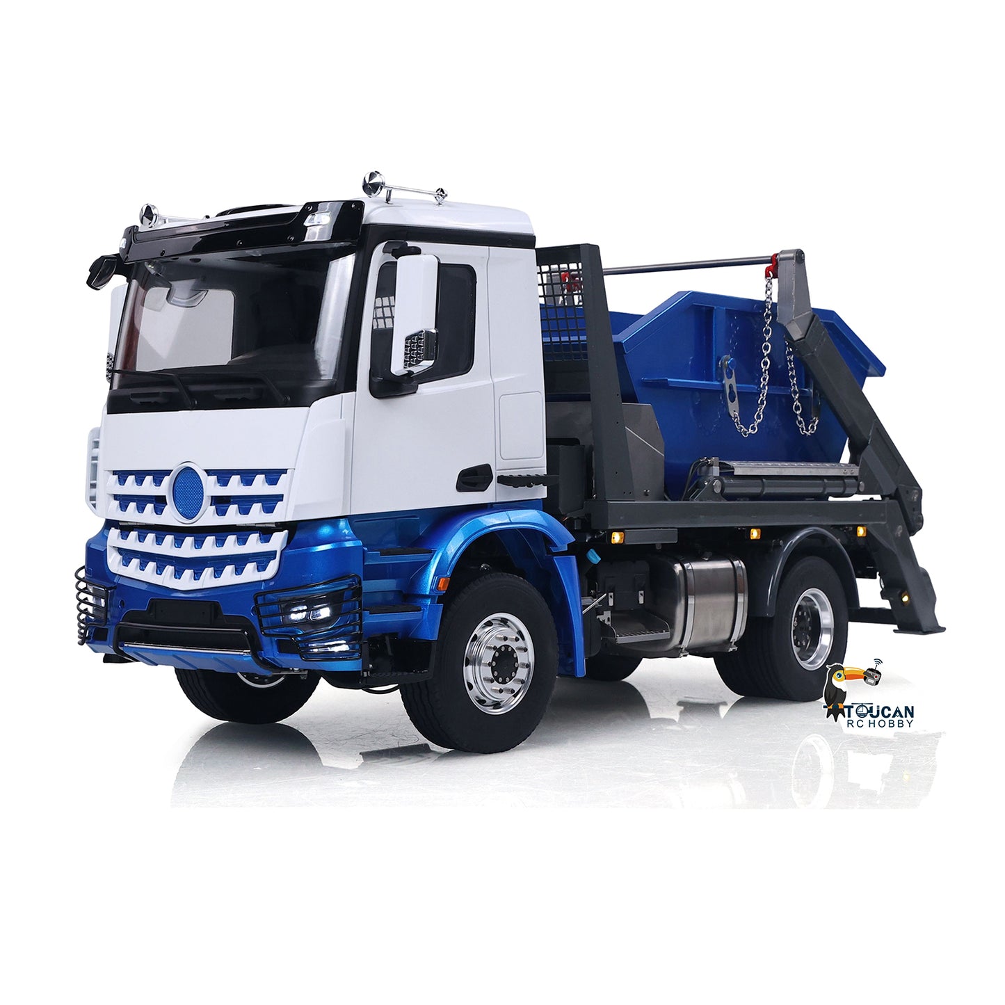 LESU 1/14 4X4 Skip Loader 3Speed 3363 MetalChassisRC Hydraulic Swing Arm Garbage Dump Truck Light Sound Hub Reduction Axle