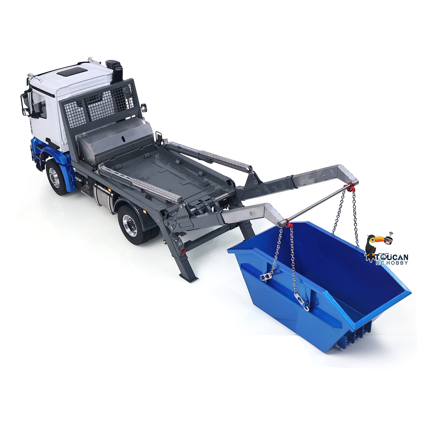 LESU 1/14 4X4 Skip Loader 3Speed 3363 MetalChassisRC Hydraulic Swing Arm Garbage Dump Truck Light Sound Hub Reduction Axle