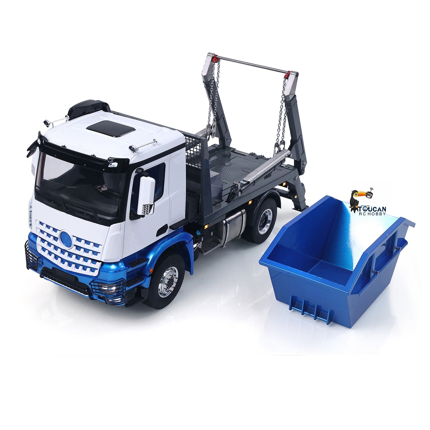 LESU 1/14 4X4 Skip Loader 3Speed 3363 MetalChassisRC Hydraulic Swing Arm Garbage Dump Truck Light Sound Hub Reduction Axle