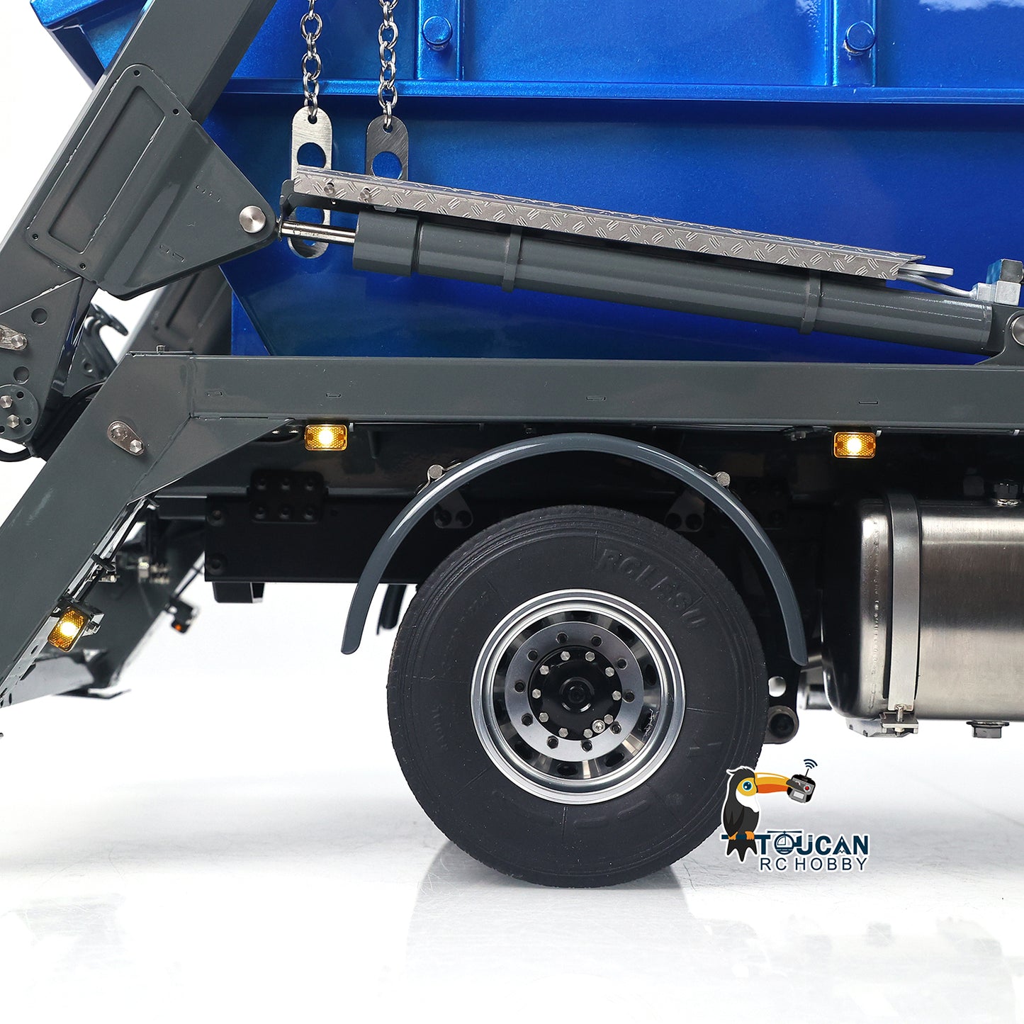 LESU 1/14 4X4 Skip Loader 3Speed 3363 MetalChassisRC Hydraulic Swing Arm Garbage Dump Truck Light Sound Hub Reduction Axle