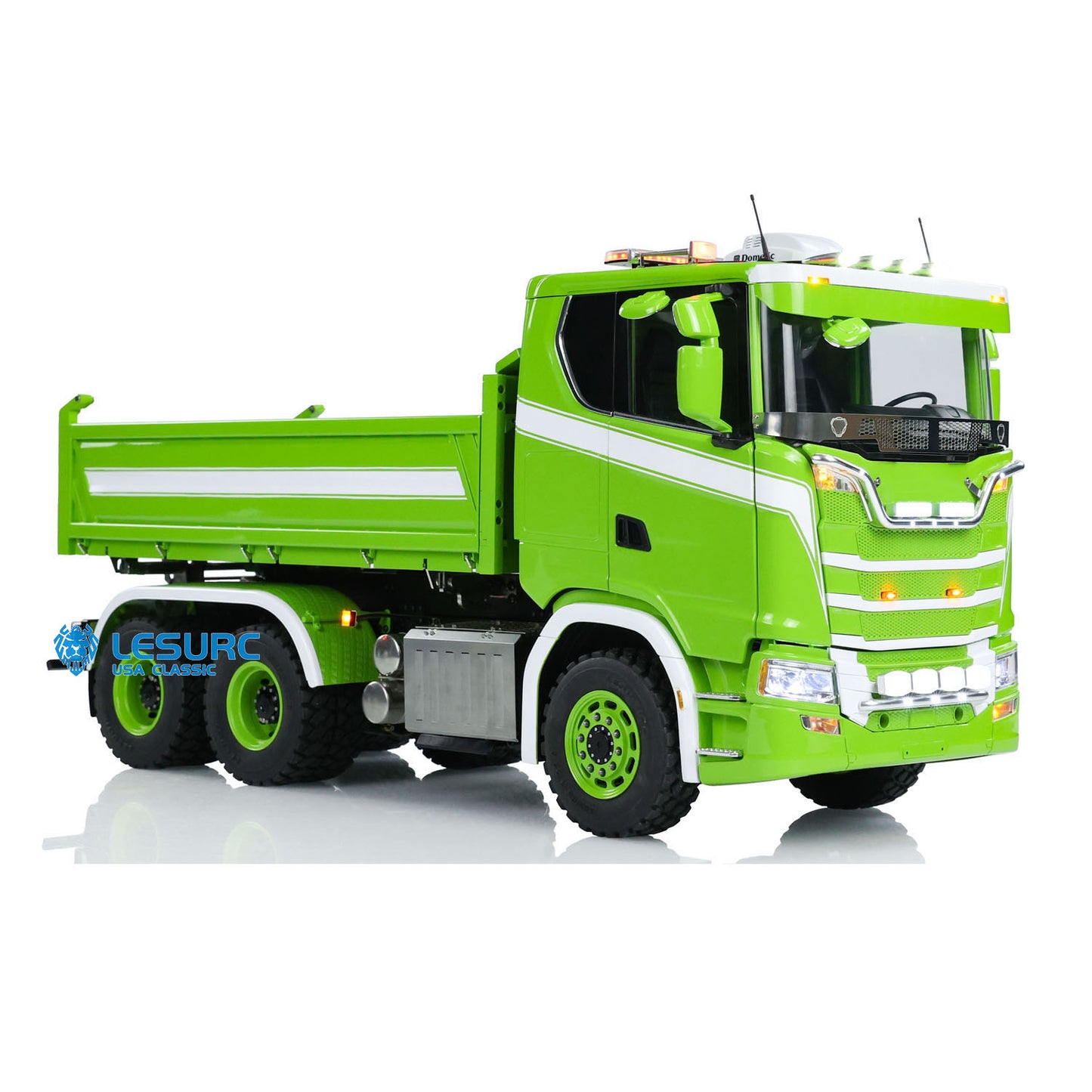 LESU 770S 1/14 6x6 RC Hydraulic Dumper Truck 3-way Remote Control Tipper Model Simulation Construction Vehicle 3Speed Light Sound