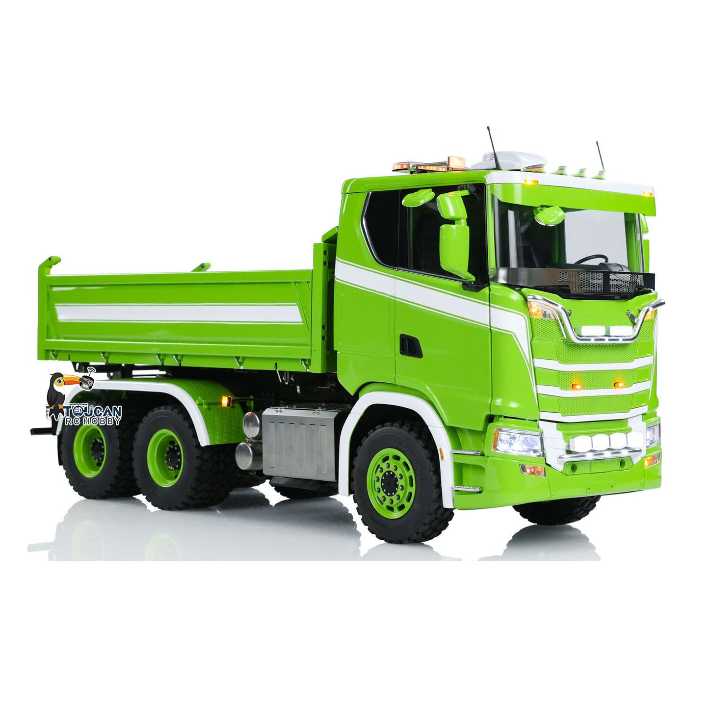 LESU Metal 1/14 6x6 RC Hydraulic Dumper Truck 3 ways Remote Control Tipper Model Assembled Car With ST8 Radio System Smoke Unit
