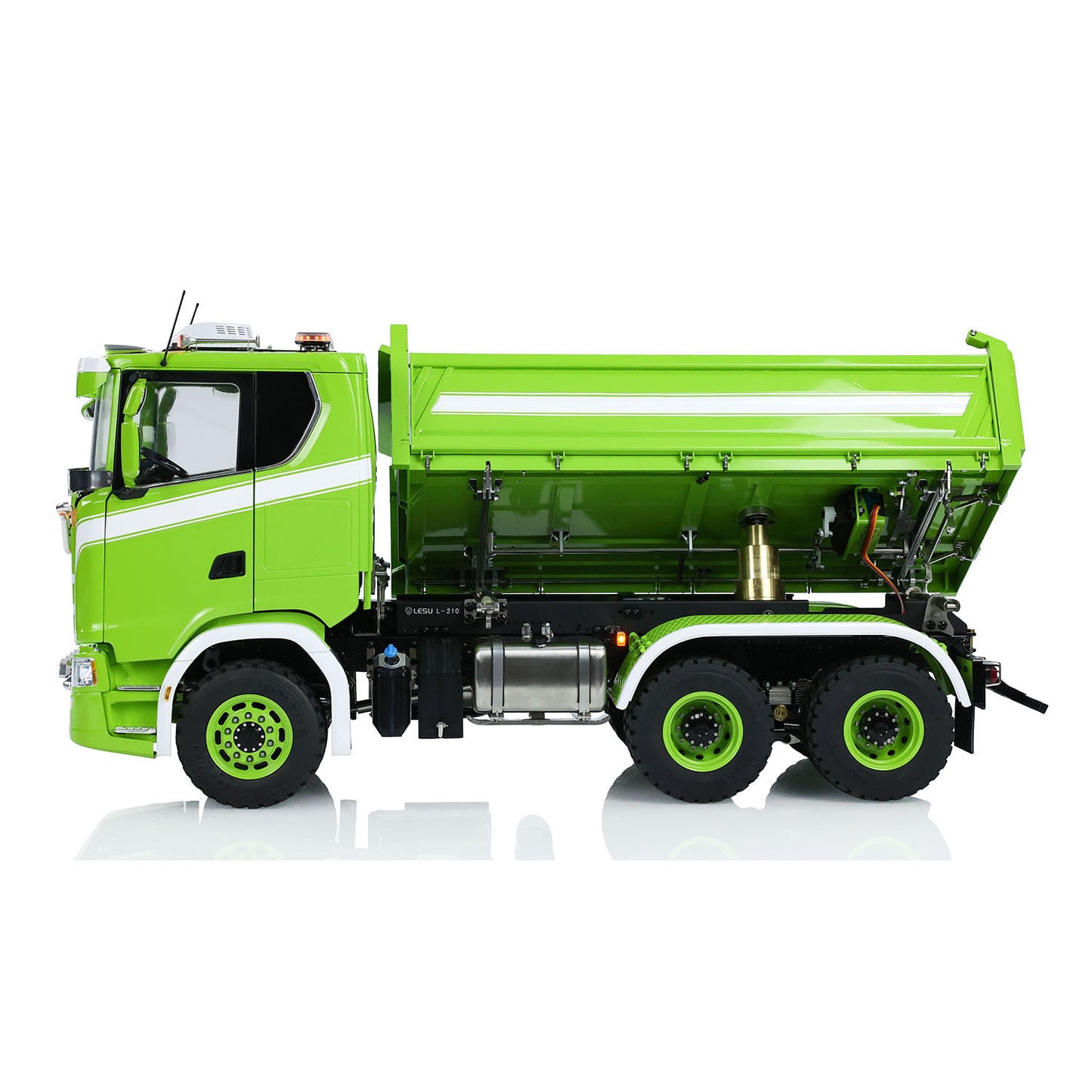 IN Stock LESU A0009 1/14 Metal 6x6 RC Hydraulic Dumper Truck 3 ways Remote Control Tipper With ST8 Radio System Smoke 3-speed Transmission