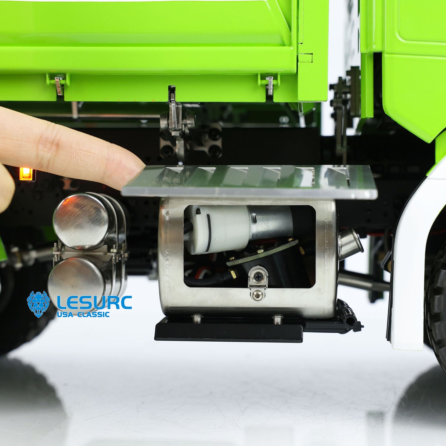 LESU A0009 1/14 Metal 3 Ways 6x6 RC Hydraulic Dump Truck with 3 Speed Transmission Differential Lock for Construction Hobby Expos