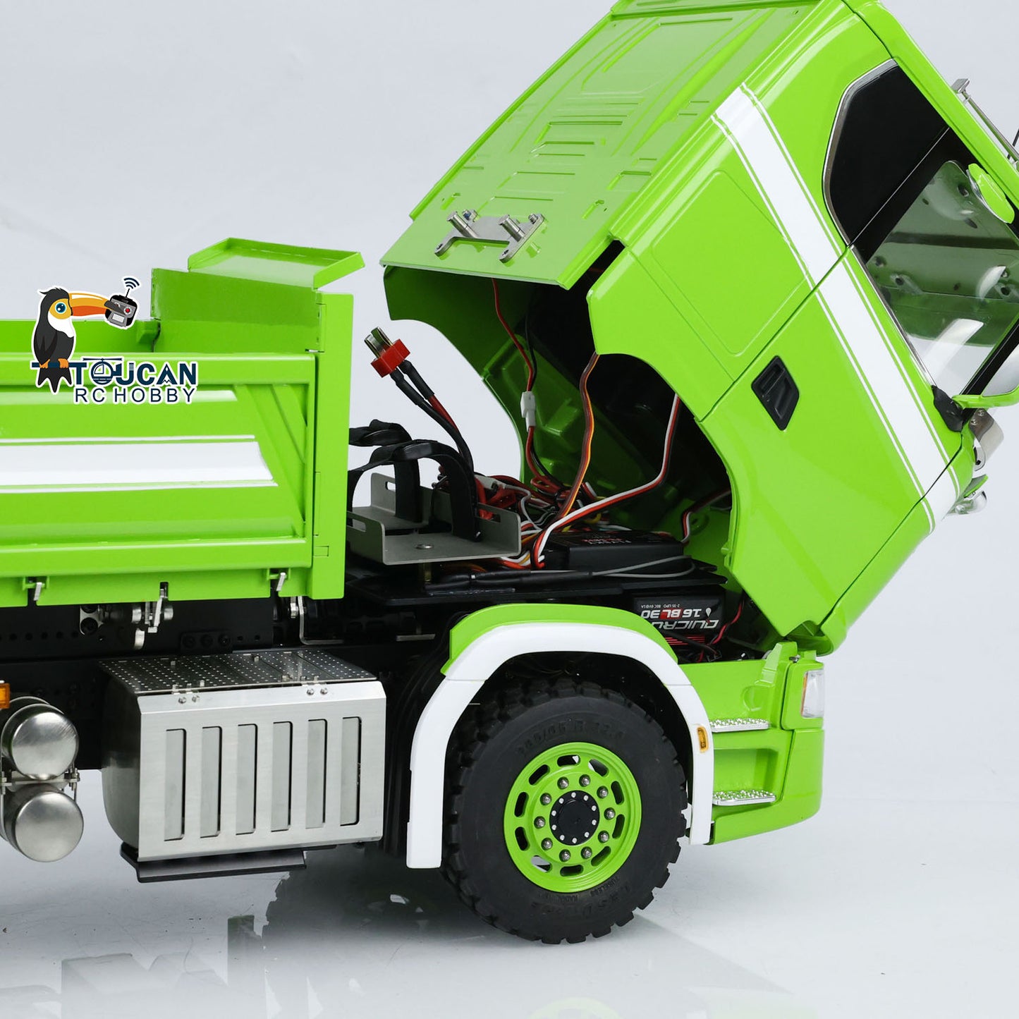 LESU Metal 1/14 6x6 RC Hydraulic Dumper Truck 3 ways Remote Control Tipper Model Assembled Car With ST8 Radio System Smoke Unit