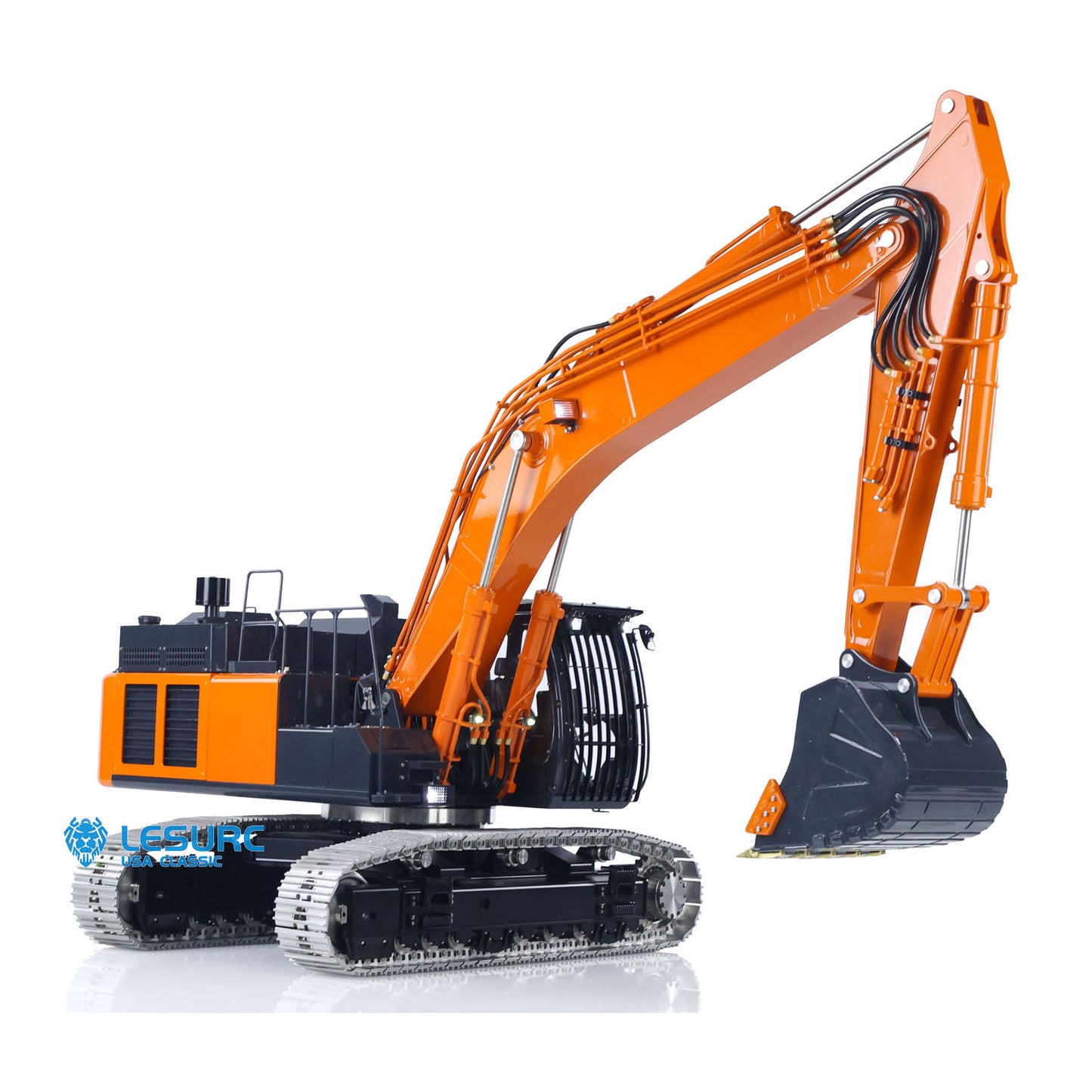 LESU Aoue-ZX490 1/14 Metal RC Hydraulic Excavator B0026 with FlySky PL18EV Lite Radio Controller 6CH Valve Brushless Motor Light Sound System