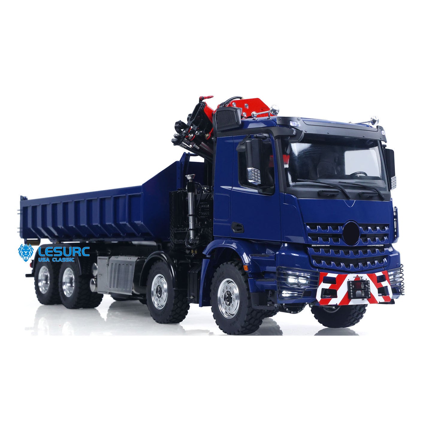 IN Stock LESU Z0017 1/14 Metal 8X8 RC Roll On Off Dump Truck RTR with Hydraulic Crane FlySky Paladin PL18EV Radio System 2Speed Transmission Light Sound