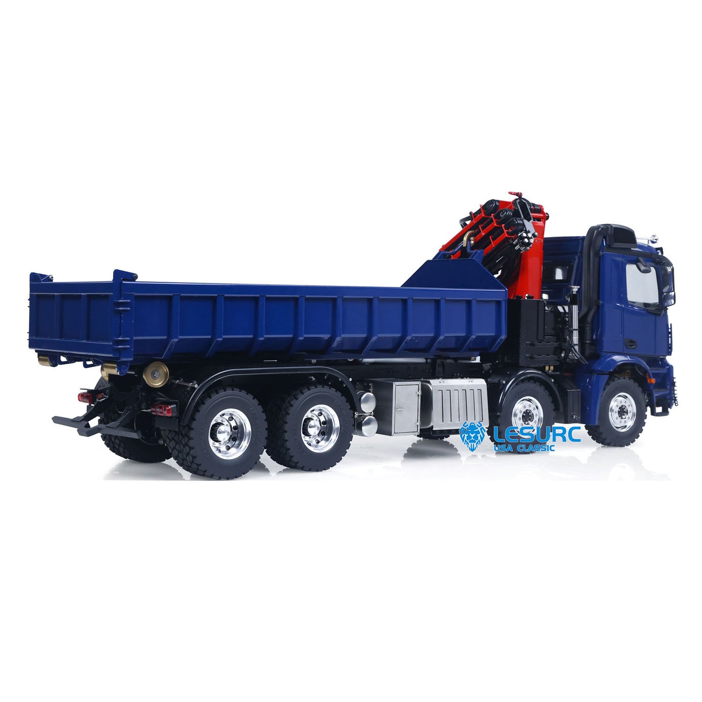 LESU Z0017 1/14 Metal 8X8 RC Roll On Off Dump Truck RTR with Hydraulic Crane FlySky Paladin PL18EV Radio System 2Speed Transmission Light Sound