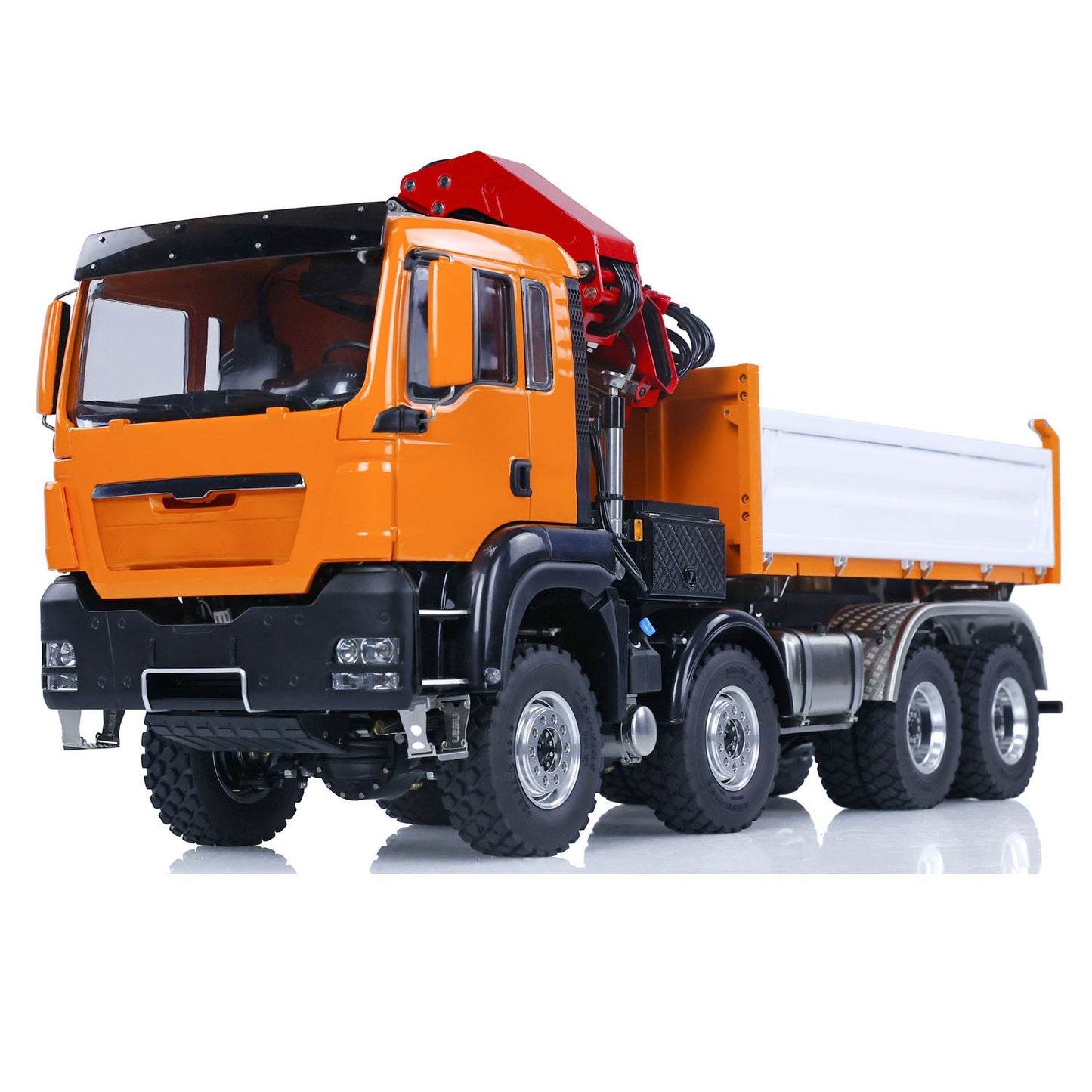 LESU 1/14 RC Hydraulic Dump Truck 8X8 Remote Controlled Crane Dumper Tipper Toy Cars Ready to Run DIY Hobby Model