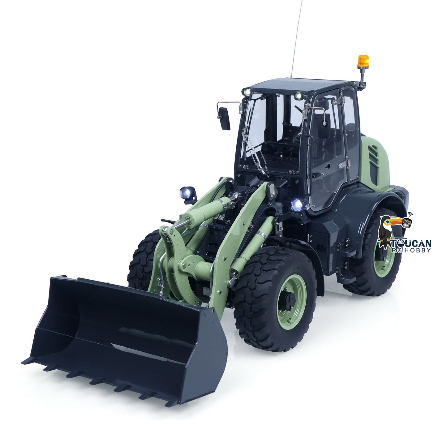 RTR LESU Metal 1/14 Remote Control Hydraulic Loader Aoue WA100M-8 4CH Valve RC Engineering Vehicle Quick Coupler Lights Sounds