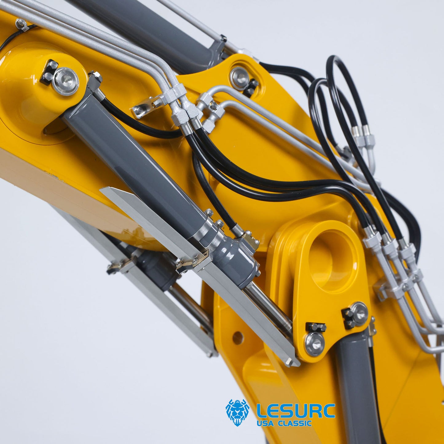 LESU LR956 1/14 Metal 3Arms RC Hydraulic Excavator B0040 with Dual Pump Brushless Motor Light System for Construction Hobbyists Outdoor Fun
