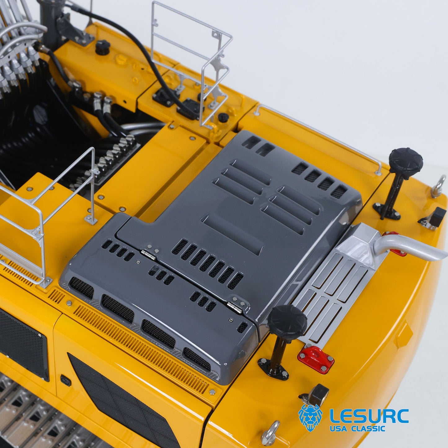 LESU 1/14 RC Hydraulic Excavator LR956 Metal 3 Arms Remote Control Digger Model 4+3CH Valve Dual Pumps Light Flysky PL18EV LITE