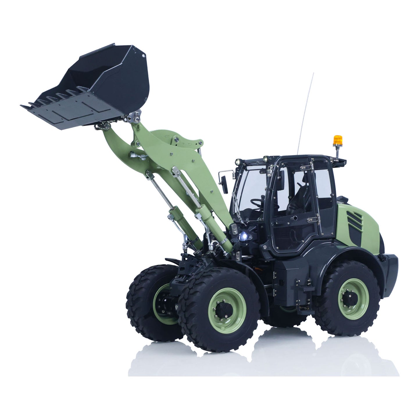 IN STOCK LESU Aoue WA100M-8 Metal 1/14 Remote Control Hydraulic Loader A0021 FlySky ST8 Radio Controller 4CH Valves Lights Sounds