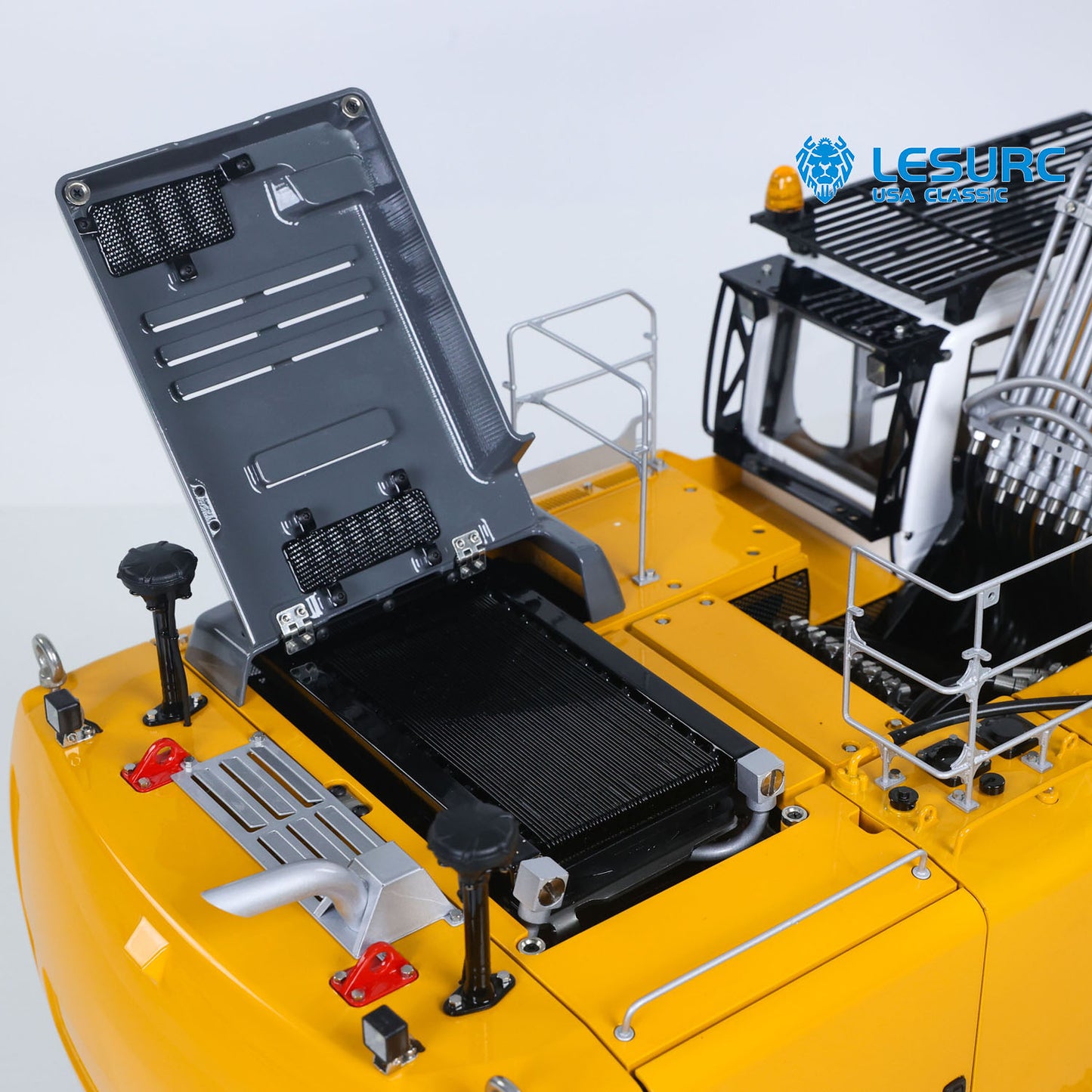 LESU 1/14 RC Hydraulic Excavator LR956 Metal 3 Arms Remote Control Digger Model 4+3CH Valve Dual Pumps Light Flysky PL18EV LITE