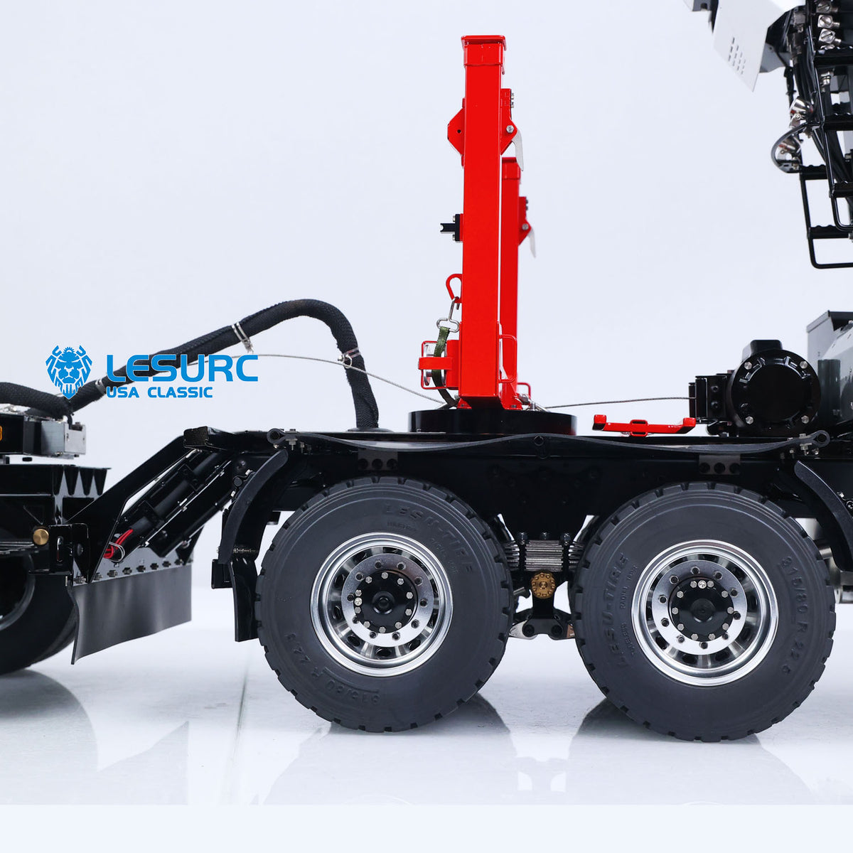 LESU Z0073 1/14 RC Logging Truck Timber Transport Vehicle with Hydraulic Crane 6x6 Metal Chassis 8CH Valves 3Speed Gearbox Light Sound