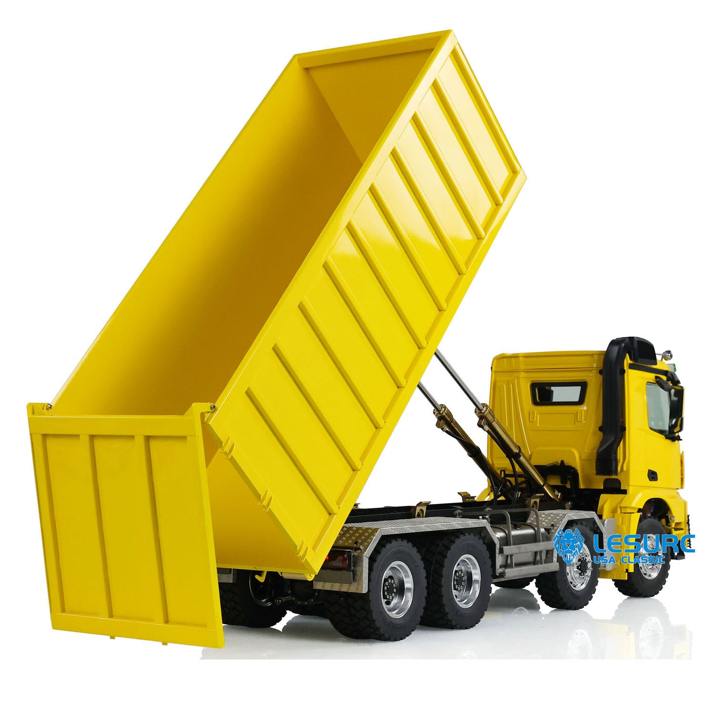 LESU 1/14 8x8 Hydraulic RC Dump Truck Roll On/Off Truck Metal Waste Bin Bucket Tipper Car I6S Radio Control