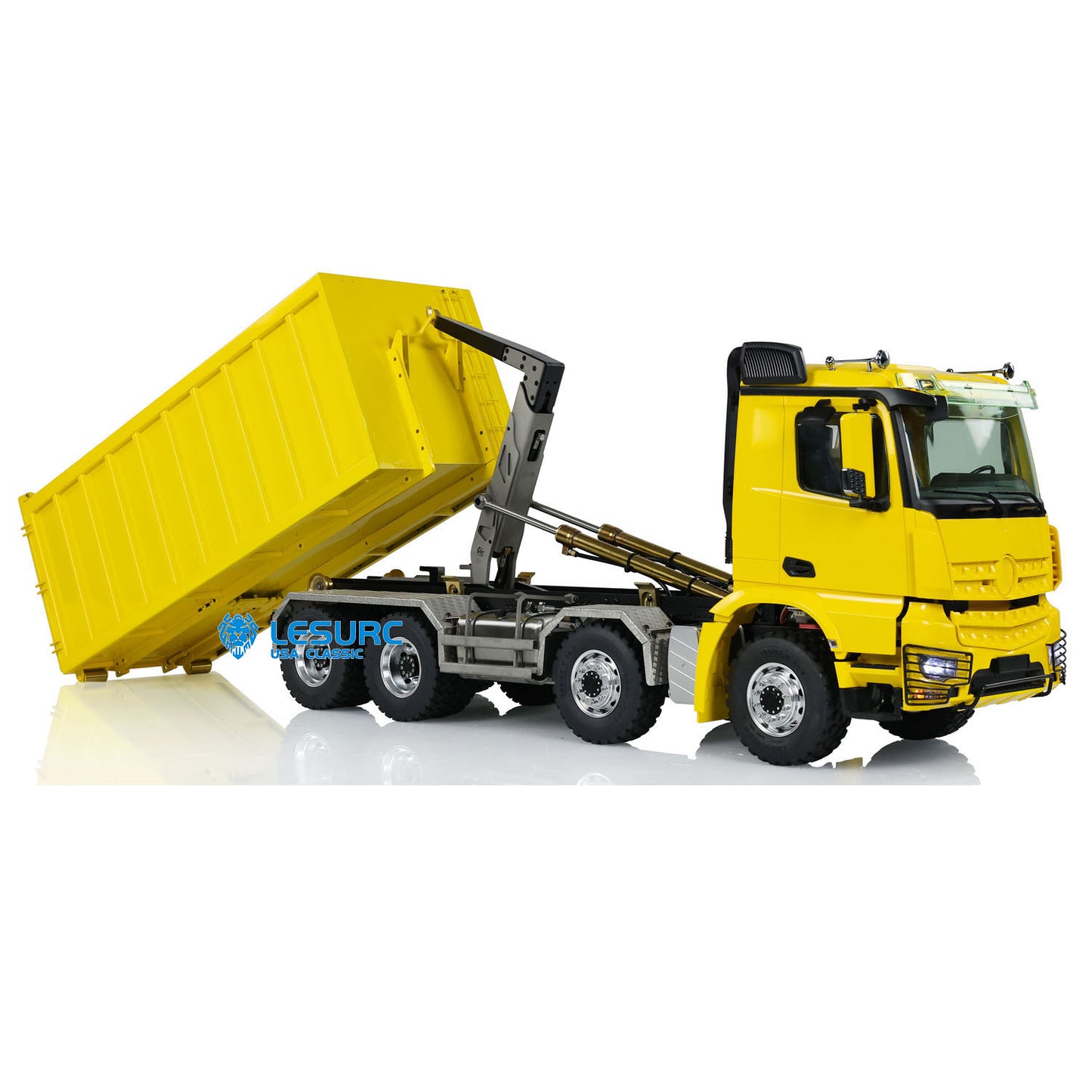 LESU 1/14 8x8 Hydraulic RC Dump Truck Roll On/Off Truck Metal Waste Bin Bucket Tipper Car I6S Radio Control