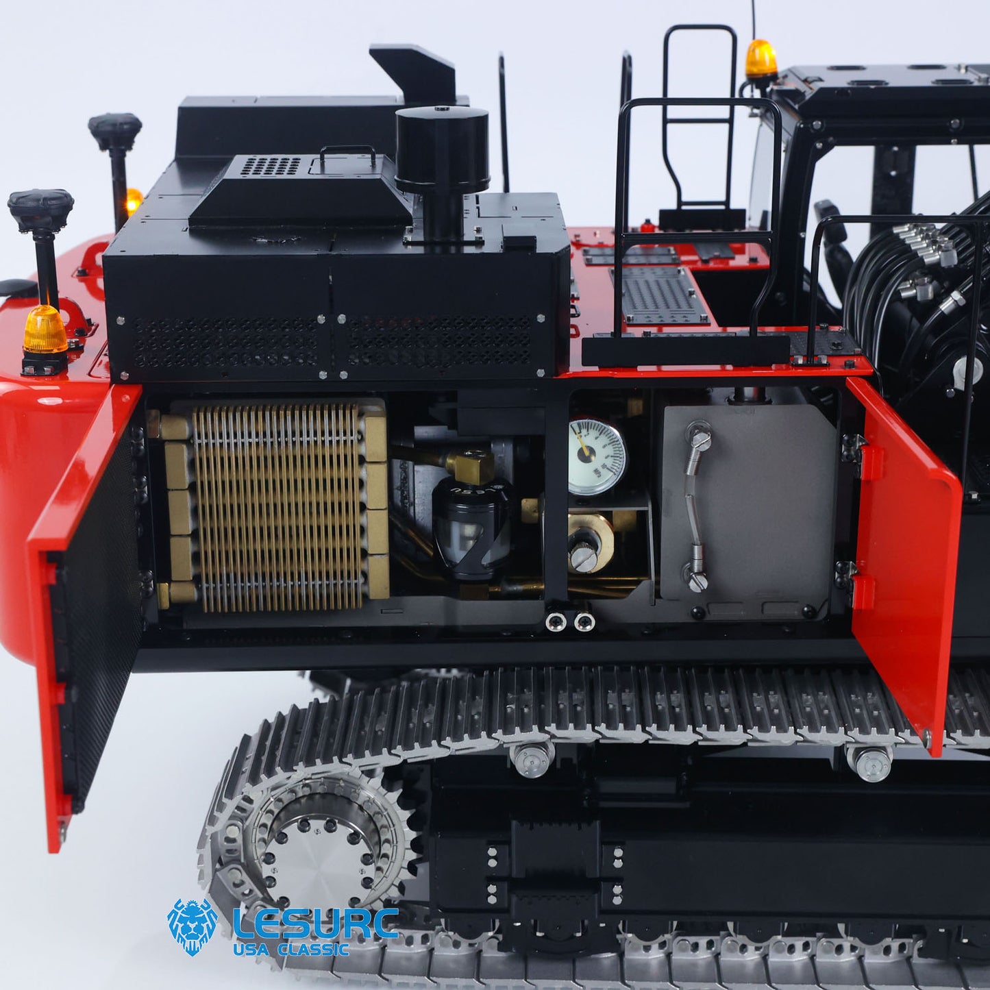 LESU Aoue-ZX490 1/14 Metal RC Hydraulic Excavator B0026 with FlySky PL18EV Lite Radio Controller 6CH Valve Brushless Motor Light Sound System