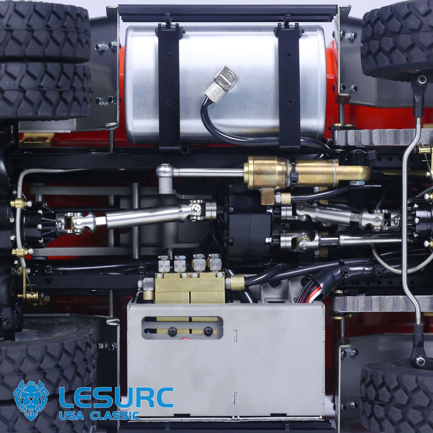 LESU 1/14 8x8 Metal Hydraulic RC Roll On Off Dump Truck 2 Speed Transmission FlySky I6S Radio Controller Sound Light System