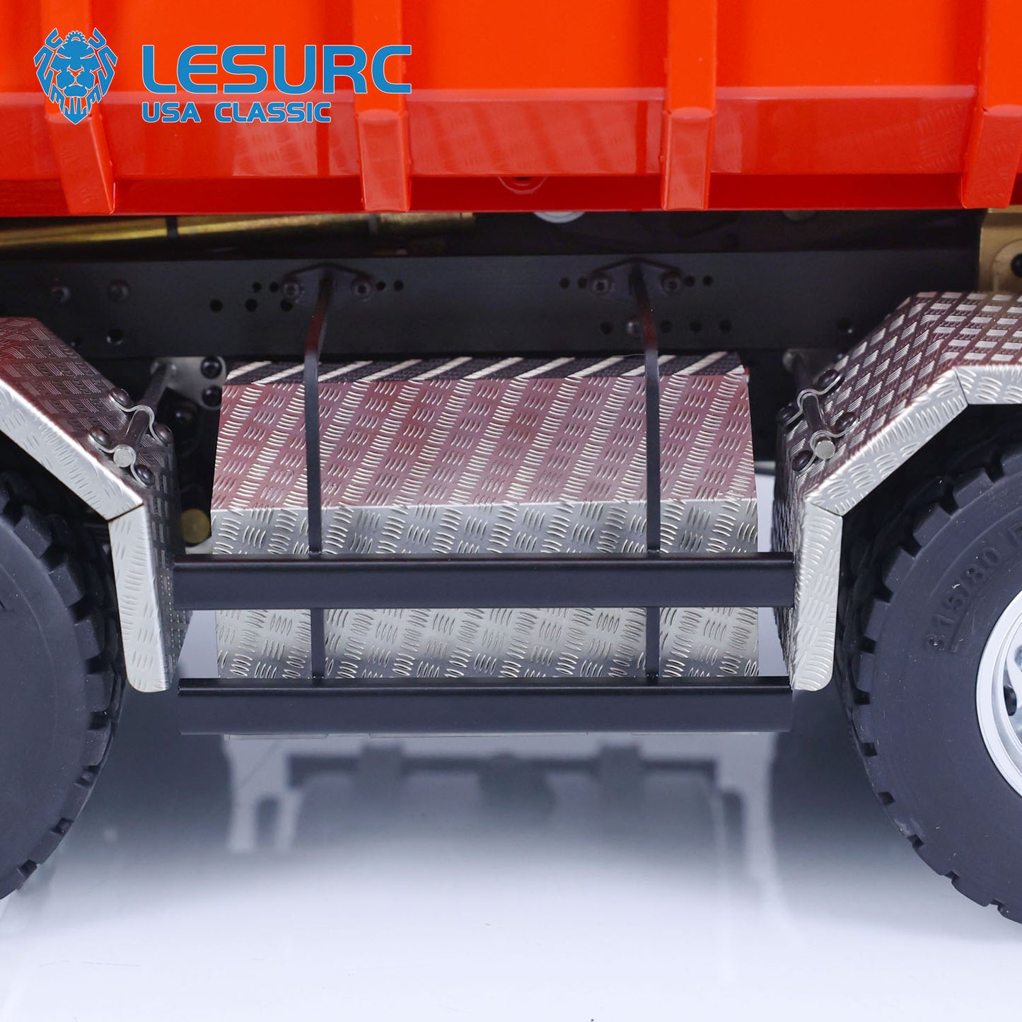 LESU 1/14 8x8 Metal Hydraulic RC Roll On Off Dump Truck 2 Speed Transmission FlySky I6S Radio Controller Sound Light System