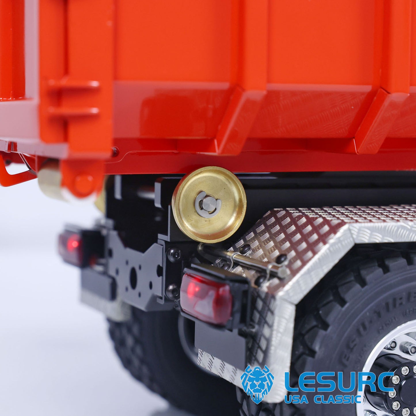 LESU 1/14 8x8 Metal Hydraulic RC Roll On Off Dump Truck 2 Speed Transmission FlySky I6S Radio Controller Sound Light System