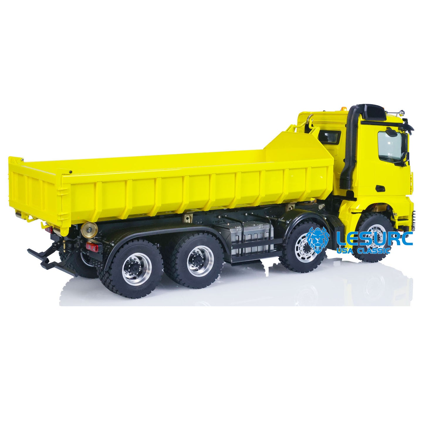 LESU Z0036 1/14 Metal 8x8 Hydraulic RC Roll On Off Dump Truck with 2 Speed Transmission Light Sound Hooks for Engineering Model Hobbyists