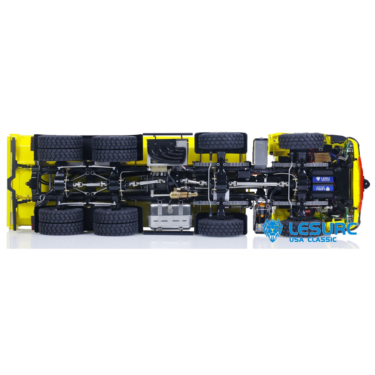 LESU Z0036 1/14 Metal 8x8 Hydraulic RC Roll On Off Dump Truck with 2 Speed Transmission Light Sound Hooks for Engineering Model Hobbyists