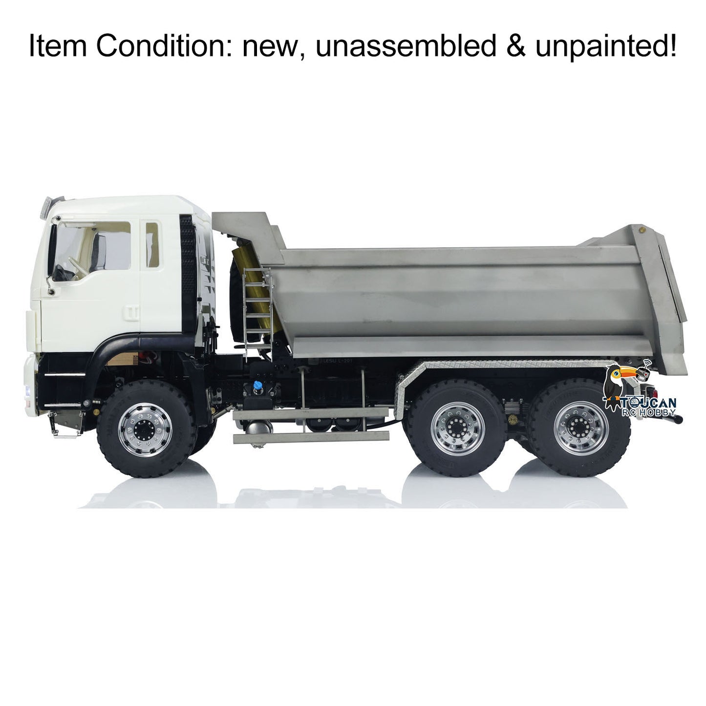LESU Metal 1/14 Remote Control 6*6 Tractor Truck Dumper Model RC Engineering Vehicle Car With Front Multi-stage U Bucket