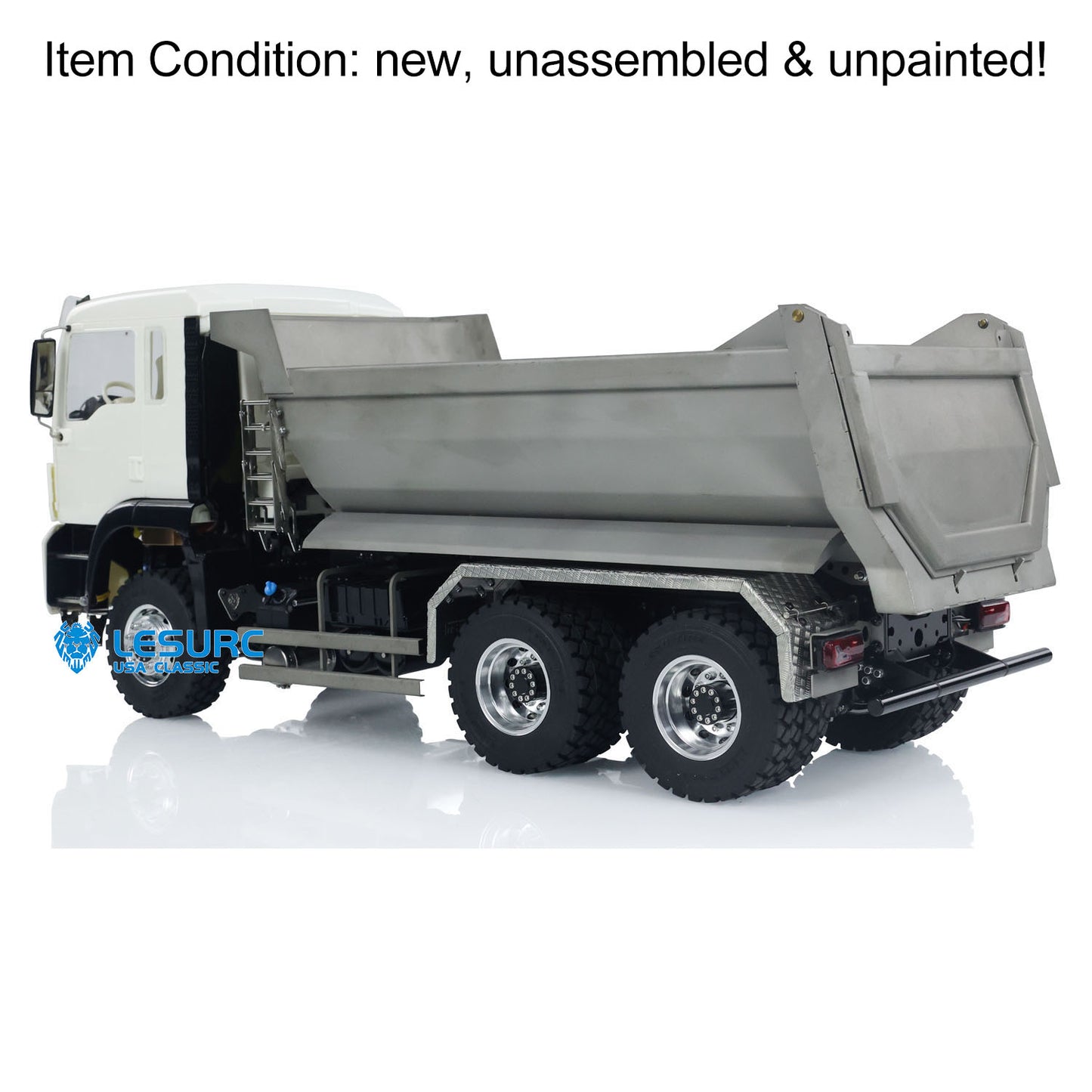 LESU 6*6 Front Cylinder Hydraulic Dumper Truck Tipper for 1/14 Scale Remote Controlled Model Construction Vehicles