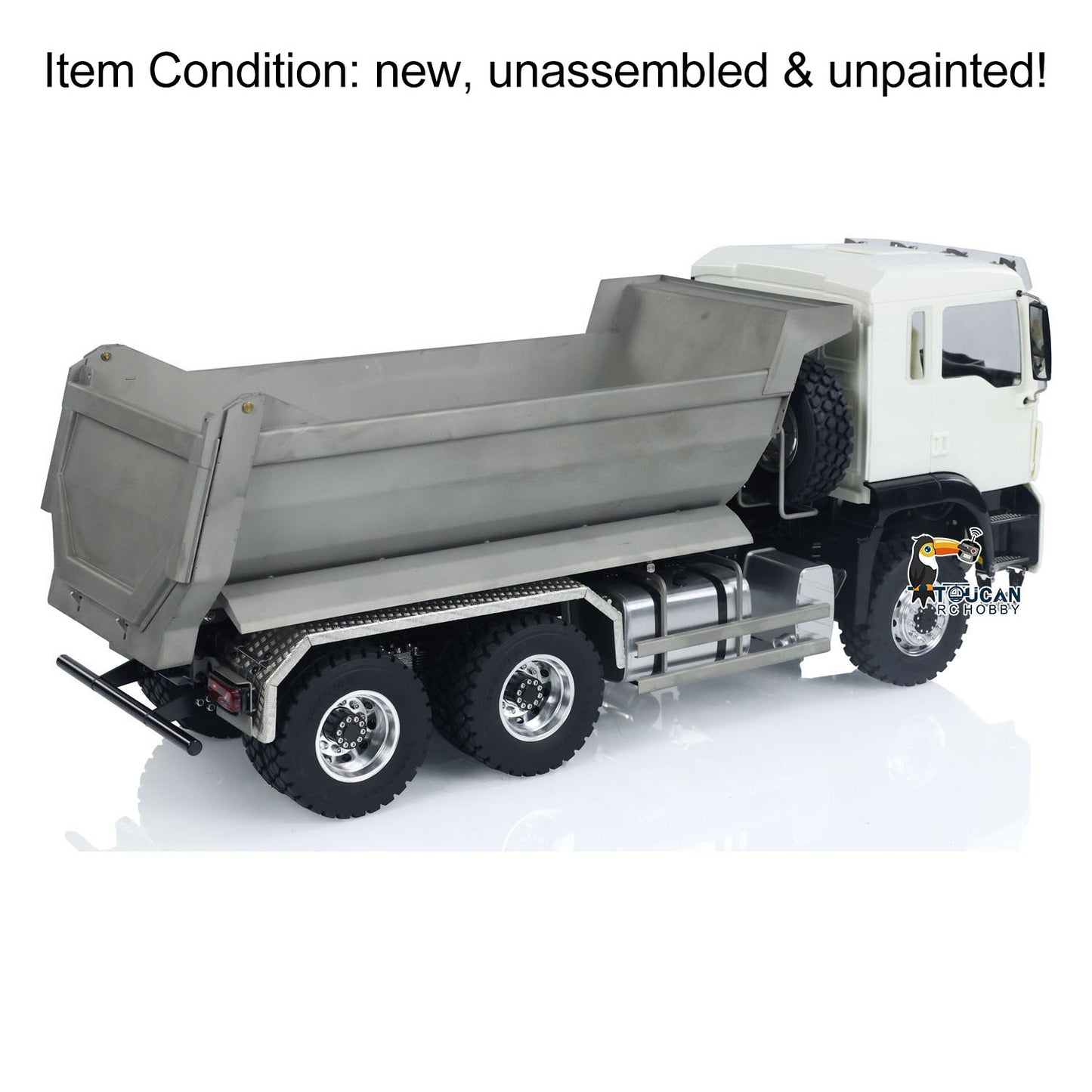 LESU Metal 1/14 Remote Control 6*6 Tractor Truck Dumper Model RC Engineering Vehicle Car With Front Multi-stage U Bucket