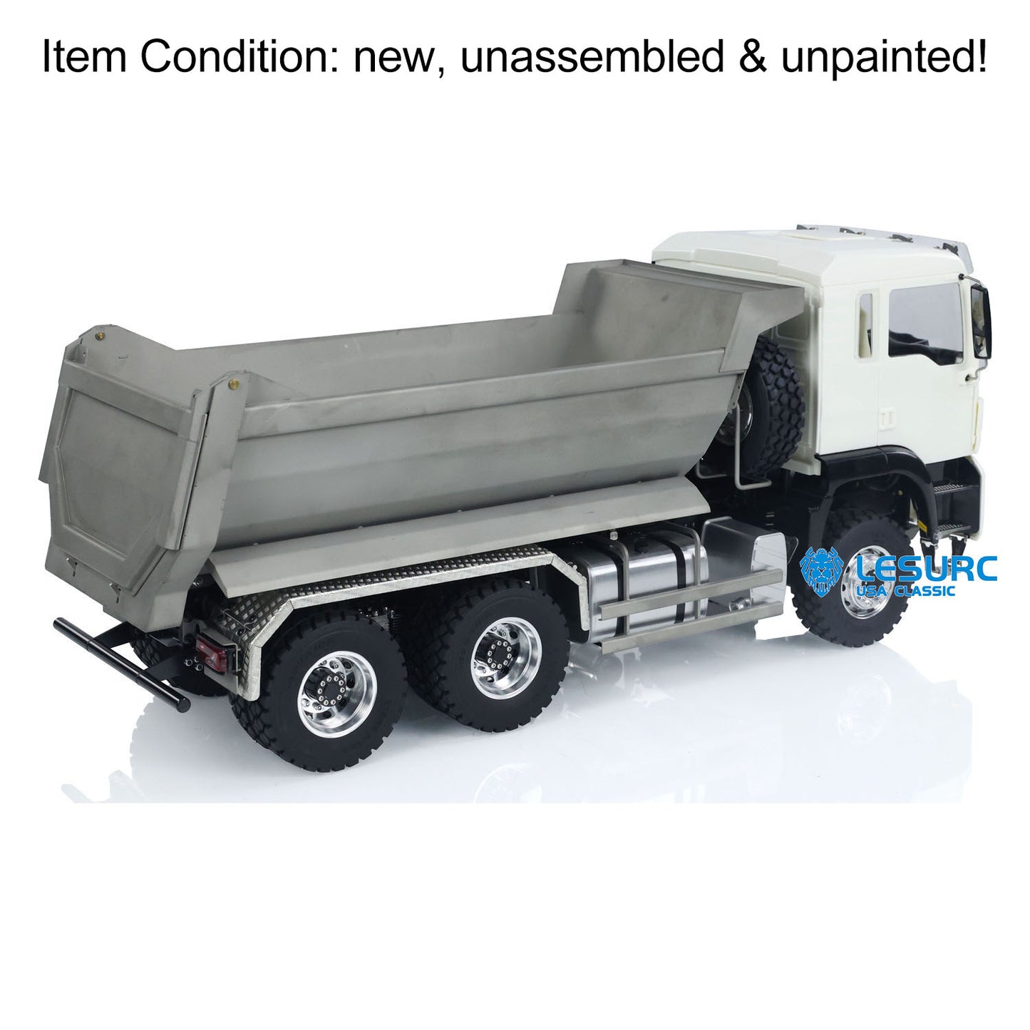 LESU 6*6 Front Cylinder Hydraulic Dumper Truck Tipper for 1/14 Scale Remote Controlled Model Construction Vehicles