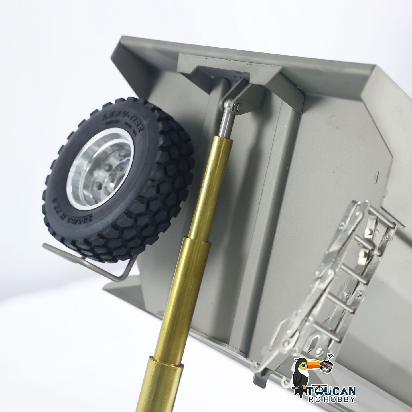 LESU Metal 1/14 Remote Control 6*6 Tractor Truck Dumper Model RC Engineering Vehicle Car With Front Multi-stage U Bucket