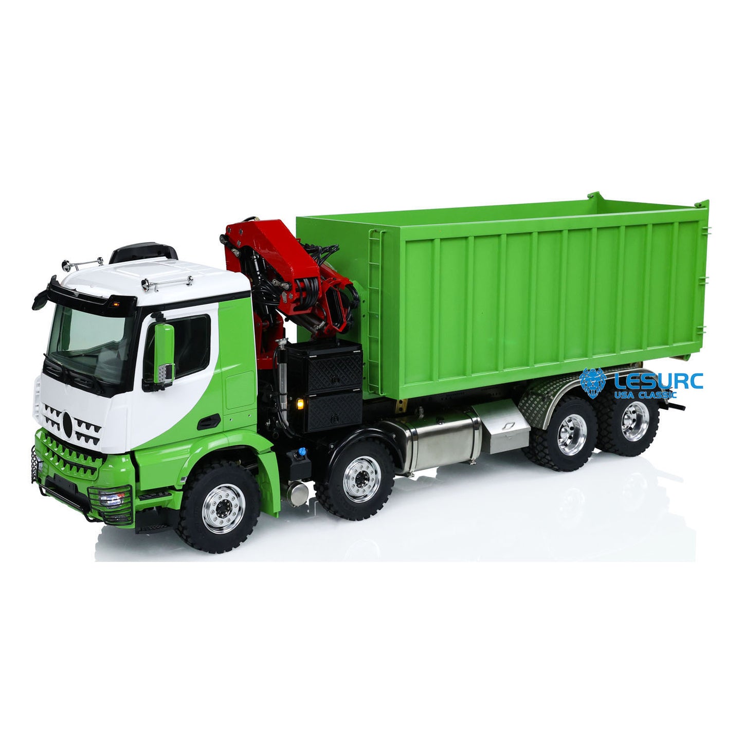 Metal LESU 1/14 RC Hydraulic Crane Dump Truck 8x8 RTR Car 3348 Dumper Waste Bin Simulation Vehicle Hobby Model PL18EV Radio