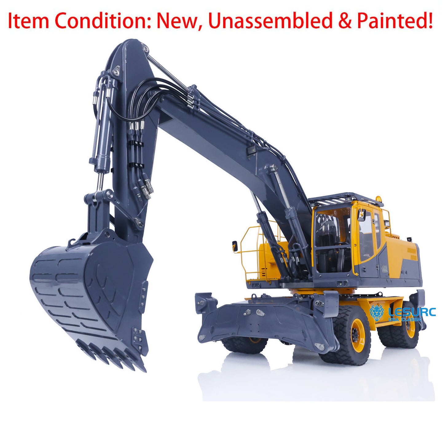 LESU AoueET30H 1/14 Metal RC Hydraulic Excavator A0006 PNP Wheeled Digger with 8CH Valve Hobbywing ESC Light System for Construction Model Builders