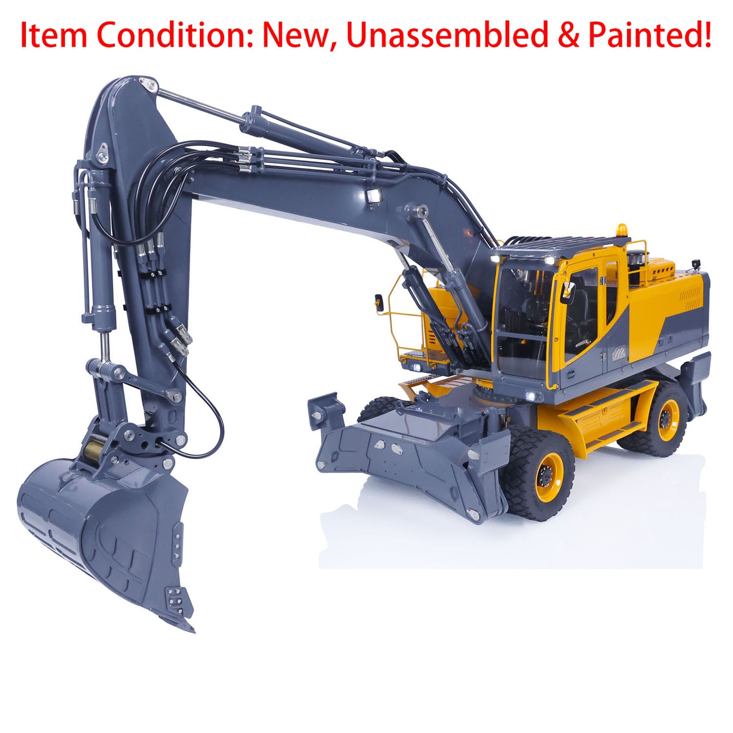 LESU 1/14 Scale RC Model Metal Hydraulic Aoue ET30H Wheeled Excavator Digger Pump Valve Light Motor Servo ESC Upgrade Accessories