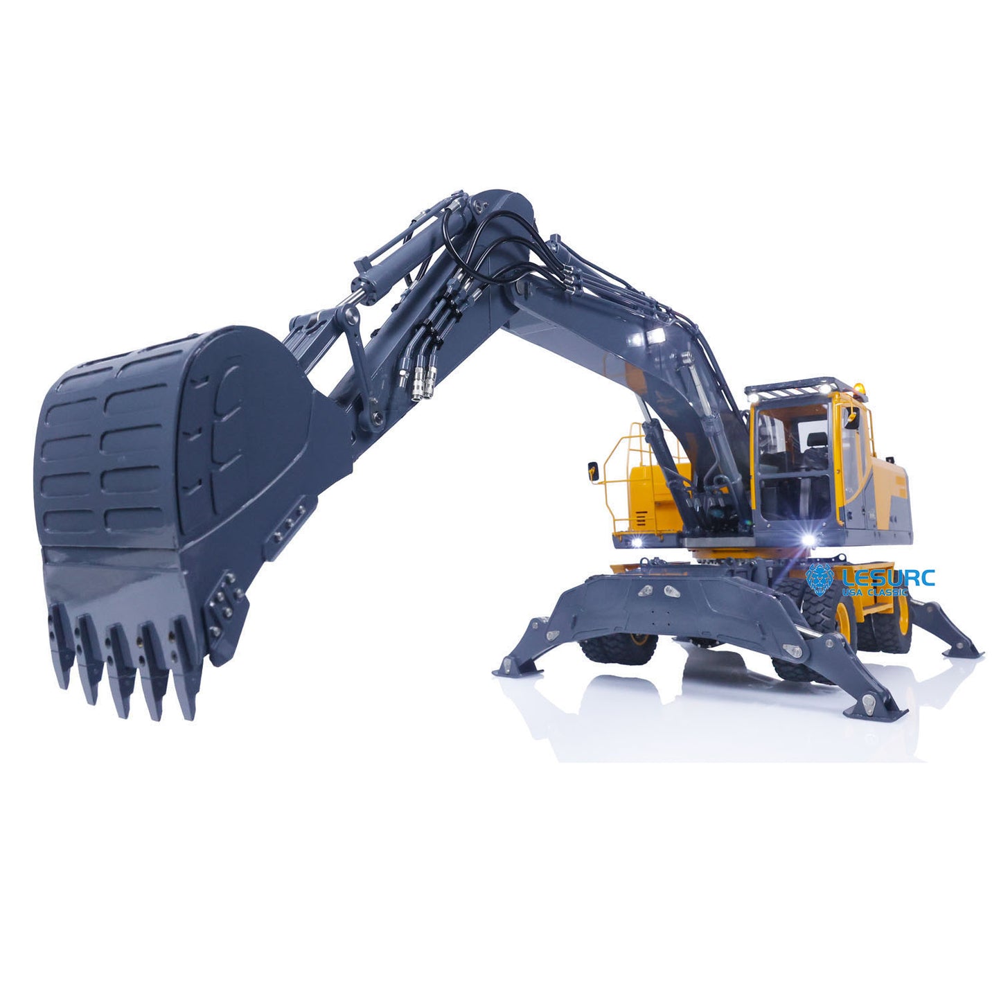 LESU AoueET30H 1/14 Metal RC Hydraulic Excavator A0006 PNP Wheeled Digger with 8CH Valve Hobbywing ESC Light System for Construction Model Builders