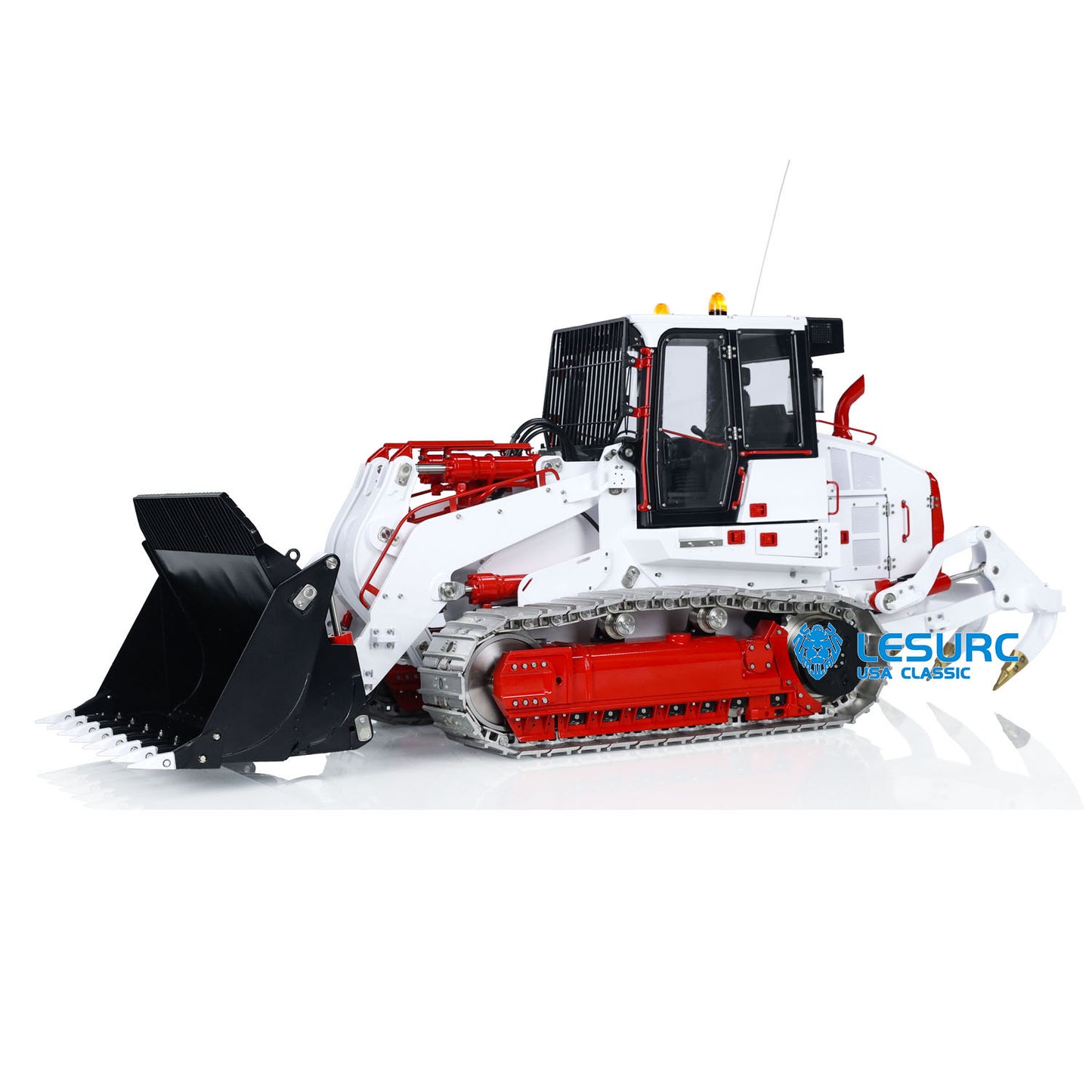 1:14 LESU AOUE 973K Hydraulic RC Loader ST8 Radio Control Tracked Car Construction Vehicle Model Openable Bucket Rear Plow Sound