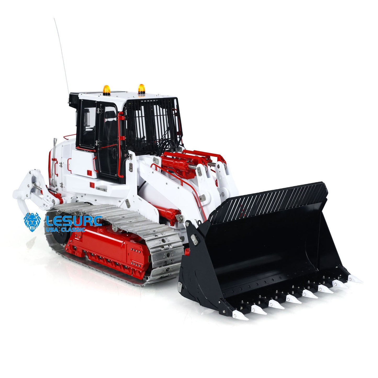 1:14 LESU AOUE 973K Hydraulic RC Loader ST8 Radio Control Tracked Car Construction Vehicle Model Openable Bucket Rear Plow Sound